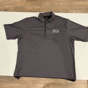 Fairway & Greene Black Patterned Polo Shirt